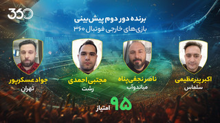 معرفی برنده‌های دور دوم پیش‌بینی بازی‌های خارجی در فوتبال 360؛ برد مشترک 4نفره