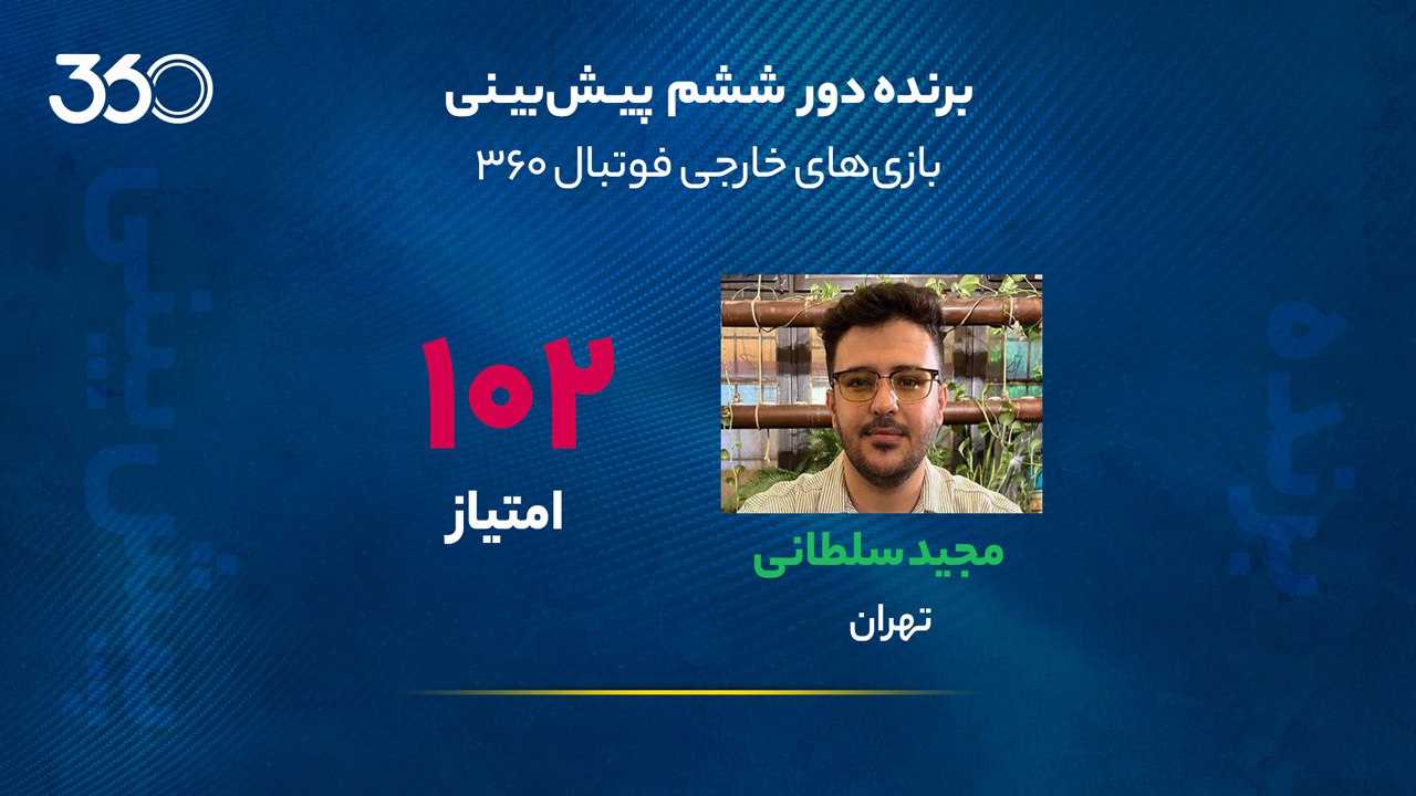 معرفی برنده دور ششم پیش‌بینی بازی‌های خارجی در فوتبال 360؛ برد 20 میلیونی به کمک تیم‌های ضعیف!