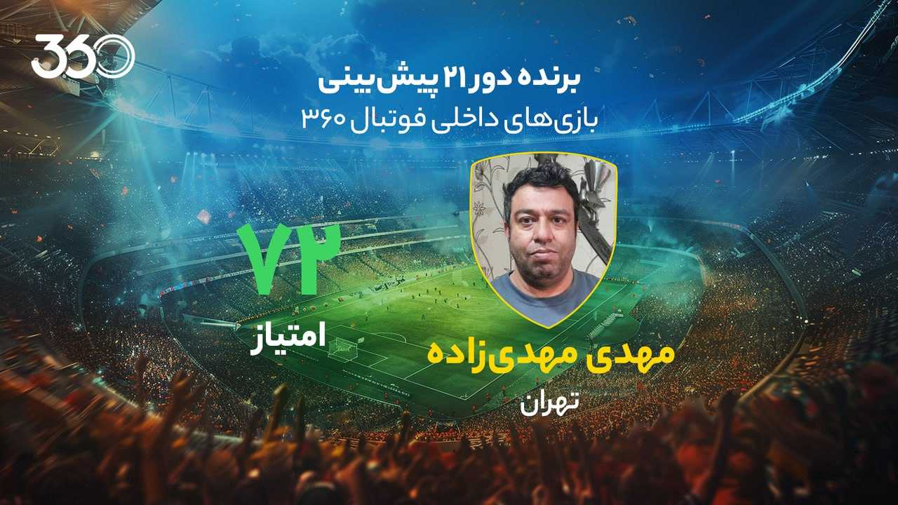 معرفی برنده هفته بیست‌ویکم پیش‌بینی لیگ برتر ایران در فوتبال 360؛ رکوردی استثنایی و بردی ماورایی!
