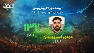 معرفی برنده دور بیست‌ونهم پیش‌بینی بازی‌های خارجی در فوتبال 360؛ چشیدن دوباره طعم پیروزی بعد از 2 فصل!