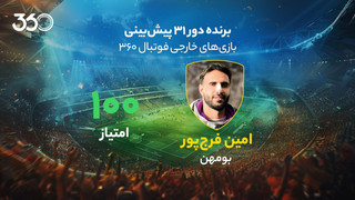 معرفی برنده دور سی‌ویکم پیش‌بینی بازی‌های خارجی در فوتبال 360؛ 100 امتیاز برای وصول جایزه 20 میلیونی