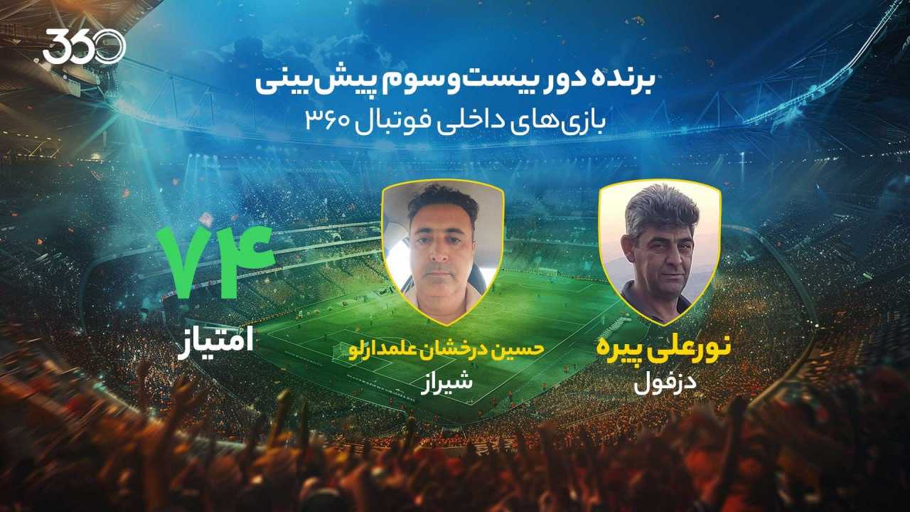 معرفی برنده‌های هفته بیست‌وسوم پیش‌بینی لیگ برتر ایران در فوتبال 360؛ برد مشترک با رکوردی استثنایی