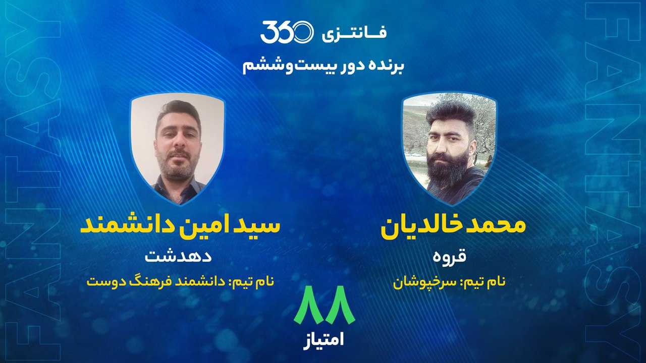 معرفی برنده‌های دور بیست‌وششم فوتبال فانتزی؛ اعتماد ویژه به بیفوما و نورافکن کارساز شد