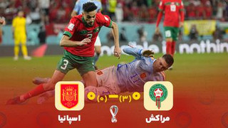 خلاصه بازی مراکش ۰-۰ (۳-۰) اسپانیا (گزارش انگلیسی)