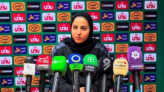 کنفرانس شادی رضایی، سرمربی تیم زنان پرسپولیس، پیش از بازی با ایساتیس فارس